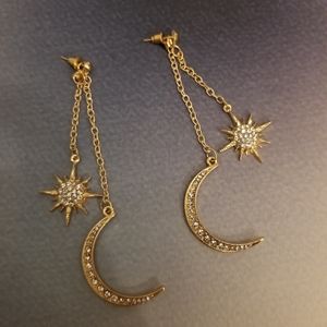 NWOT Sun and Moon Dangle Earrings